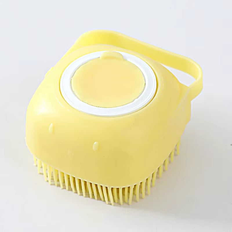 Yellow Silicone Pet Massage Brush