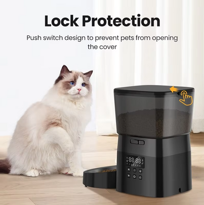 Automatic Pet Feeder Lock system. Keep pet food locked and secured. 