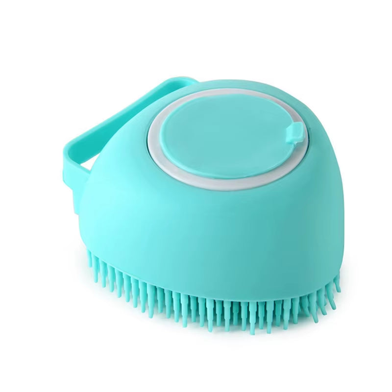 Blue Heart Shape Silicone Pet Brush