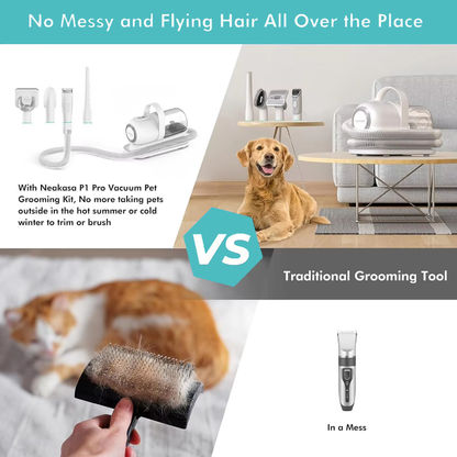 No hair to clean after grooming with the built in vacuum