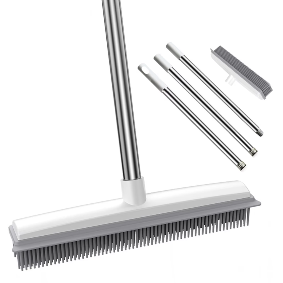 Pet Hair Removal Broom Attachments include, broom, handles & squeegee for any spills