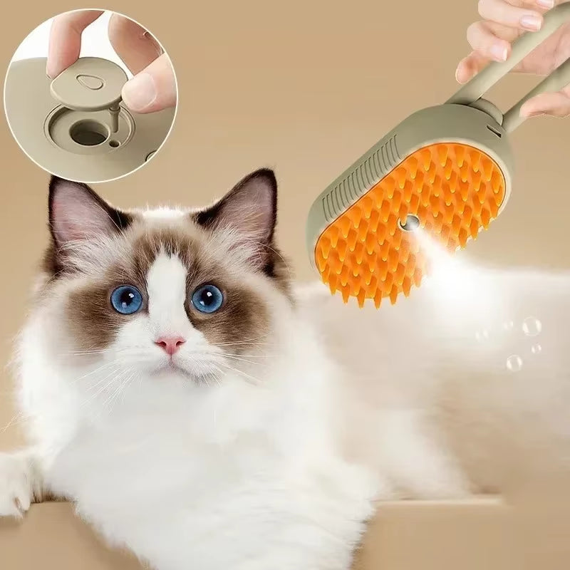 Our steam and water spray brush provides a relaxing feeling that your pets will enjoy