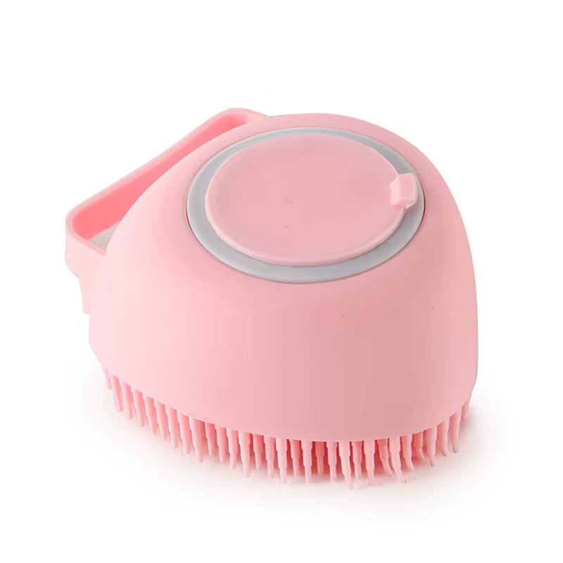 Pink Heart Shape Silicone Pet Brush