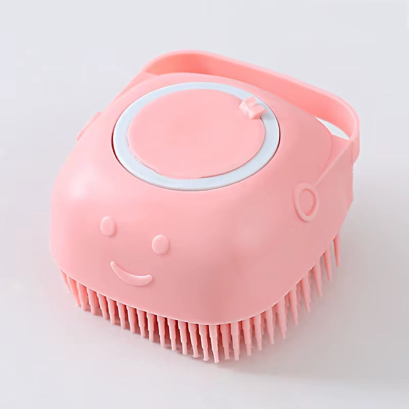 Pink Silicone Pet Massage Brush