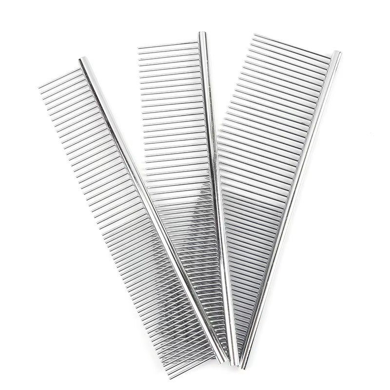 1 Pieces Stainless Steel Cat Dog Comb Pet Hair Removal Massage Comb Wool Grooming Accessories Pet Hair Cleaning Tool 3 Sizes