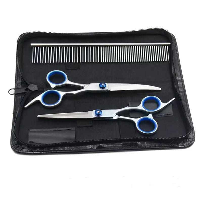 6 Inch Stainless Steel Pet Dogs Grooming Scissors Suit Hairdresser Scissors for Dogs Professional Animal Barber Cutting Tools