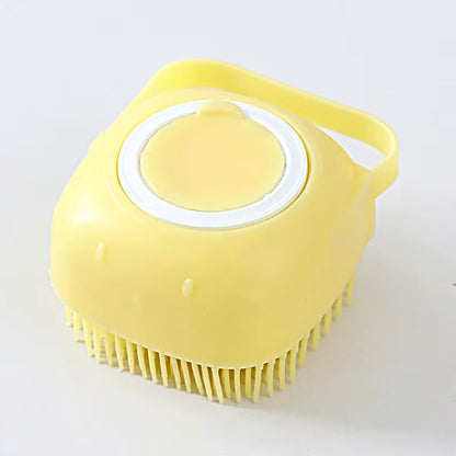 Yellow Silicone Pet Massage Brush